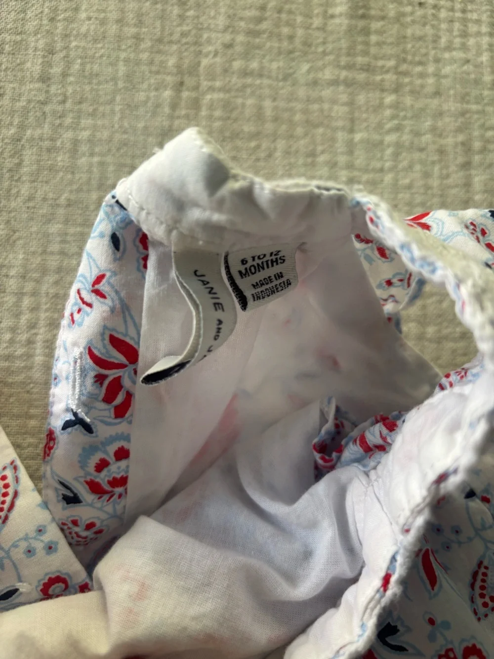 Janie and Jack Floral Bloomer - White, Red, Blue